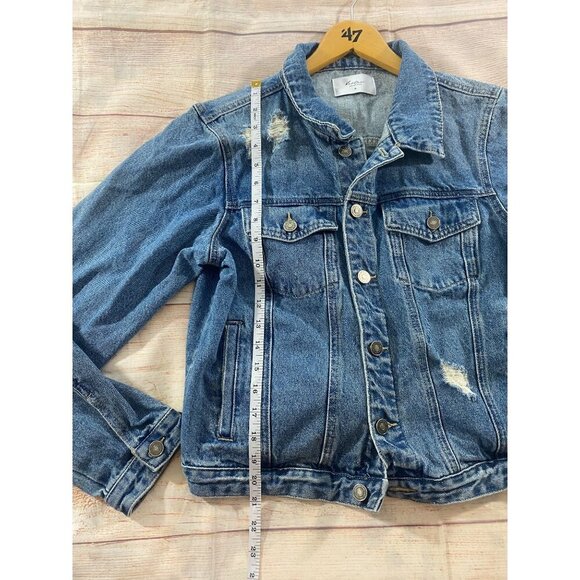 KanCan Women's Blue Denim Tribe Co Ed Cheer Button Front Denim Jacket - XL - Picture 9 of 15